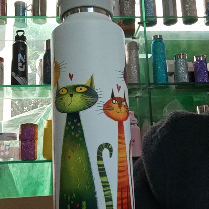 316不锈钢爱心小猫两指开盖保温杯
