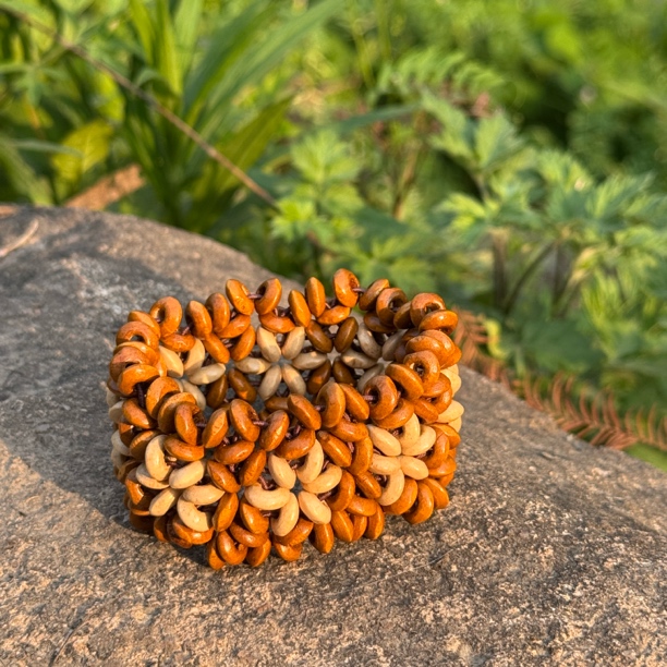 非金属木质手链 【极繁主义】拼色花朵木质手串