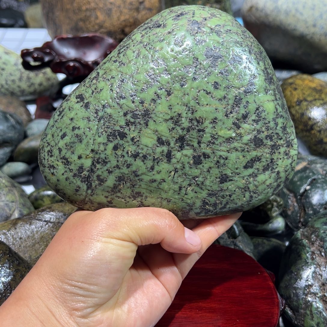 未镶嵌蛇纹石玉西藏藏玉药王石户*