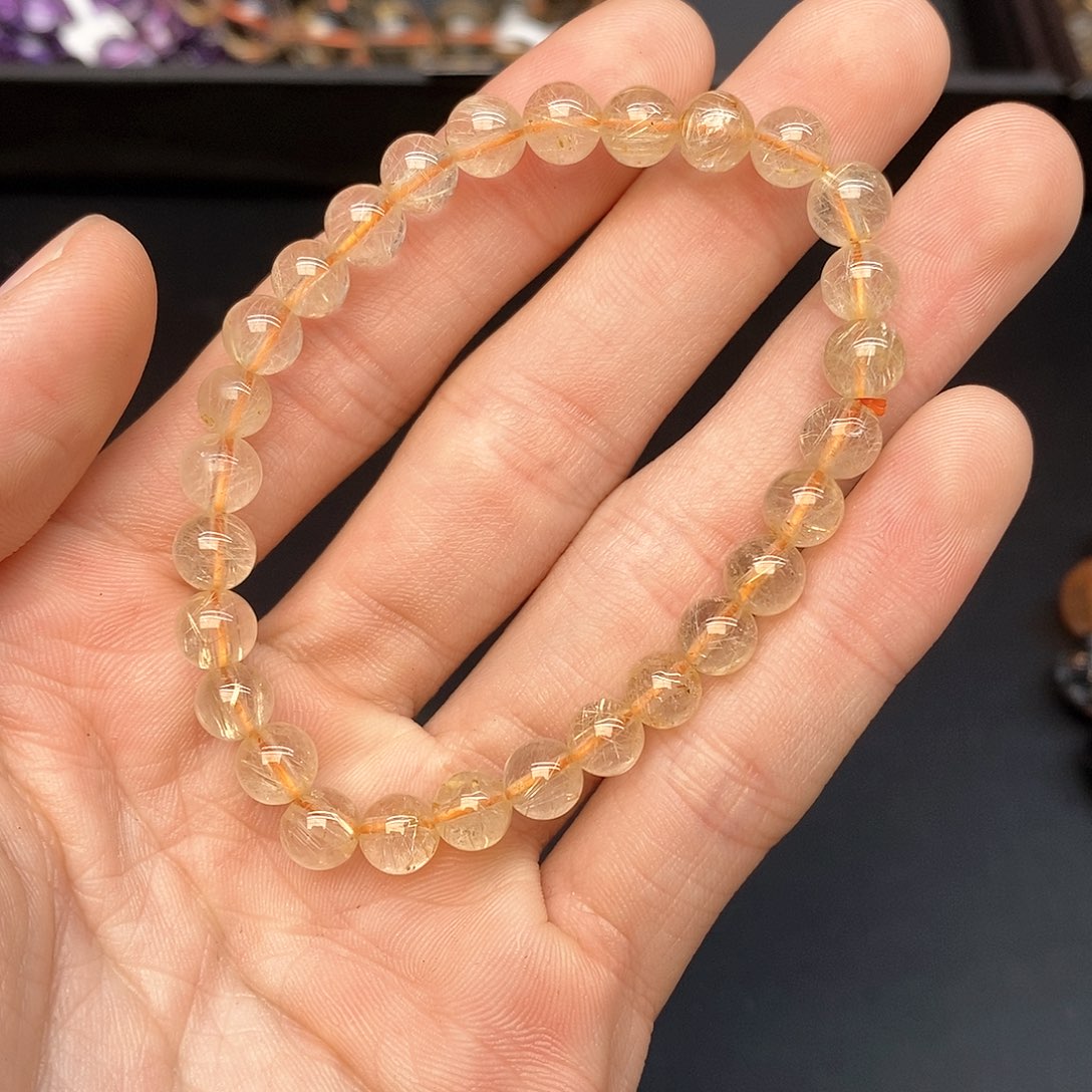 水晶手链未镶嵌1金发6mm