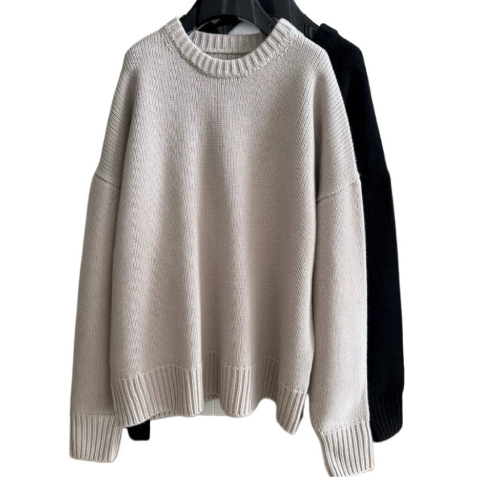 【WANGXUNXUN】慵懒松弛感羊毛肯豆毛衣