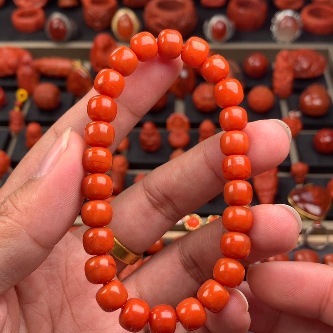 南红玛瑙老型手串8+未镶嵌