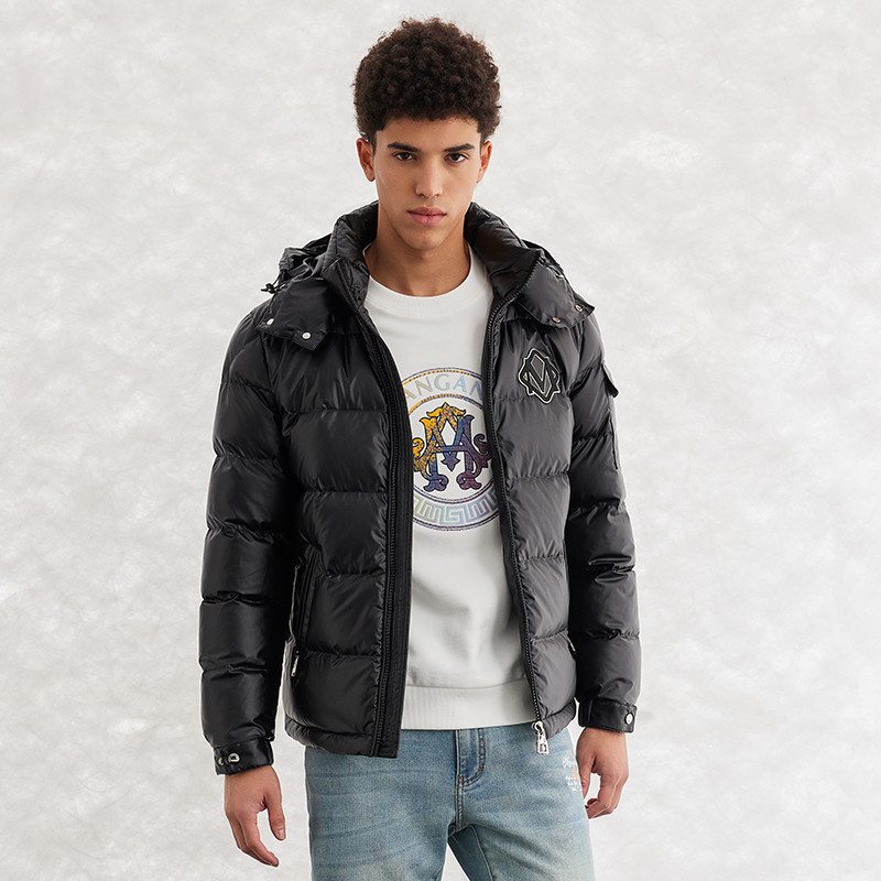 【90%白鹅绒】曼加龙冬季防风刺绣连帽舒适百搭男式短羽绒服7233335