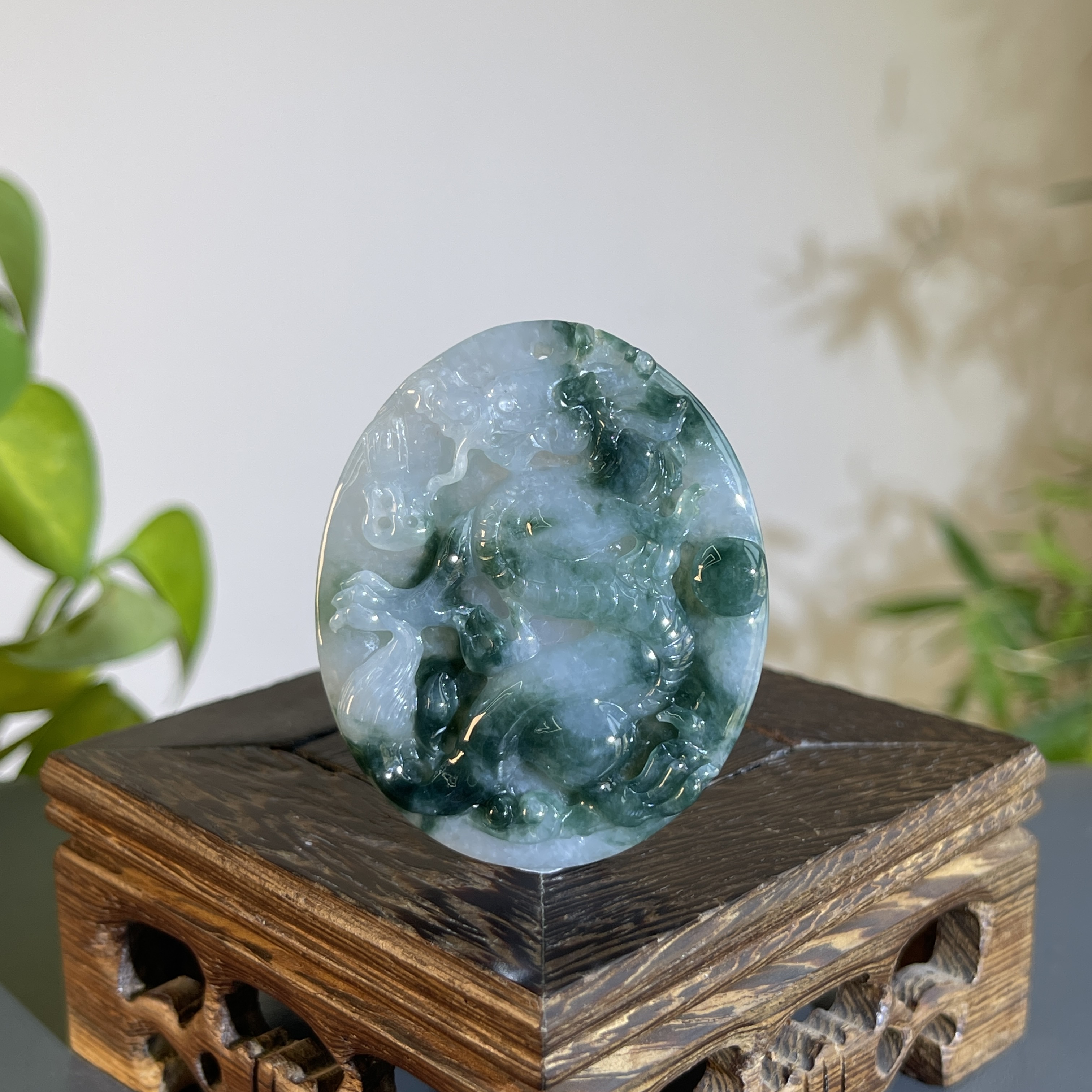 JTW16-53 天然缅甸A货翡翠 龙牌