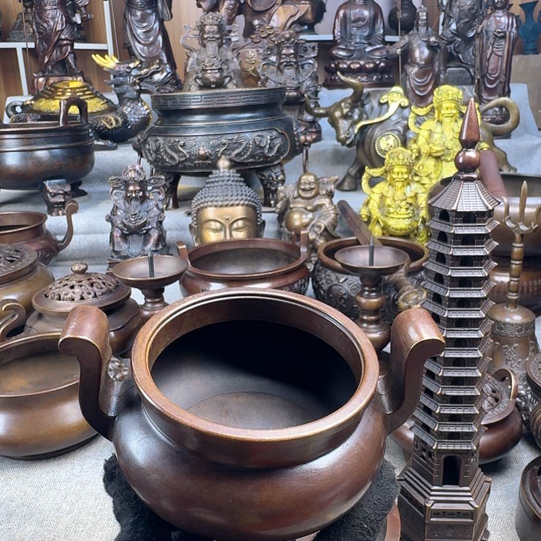 家用供香炉纯铜工艺品摆件