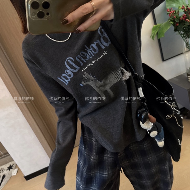 欧货冬季糯叽叽发热  马上有米   显瘦不规则下摆长袖套头衫10258