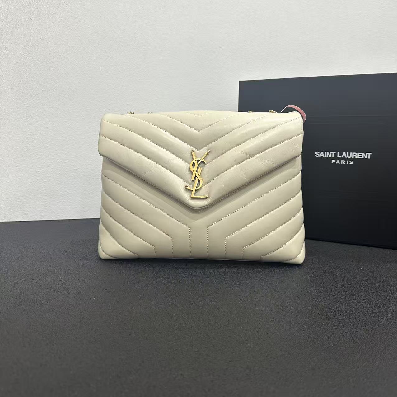 未使用 YSL/圣罗兰 壹所奢品YSL 方胖子 中号 白金 
