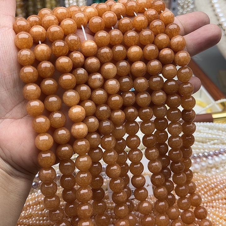 未镶嵌玛瑙/玉髓珠宝半成品2条10mm佘太翠糖料