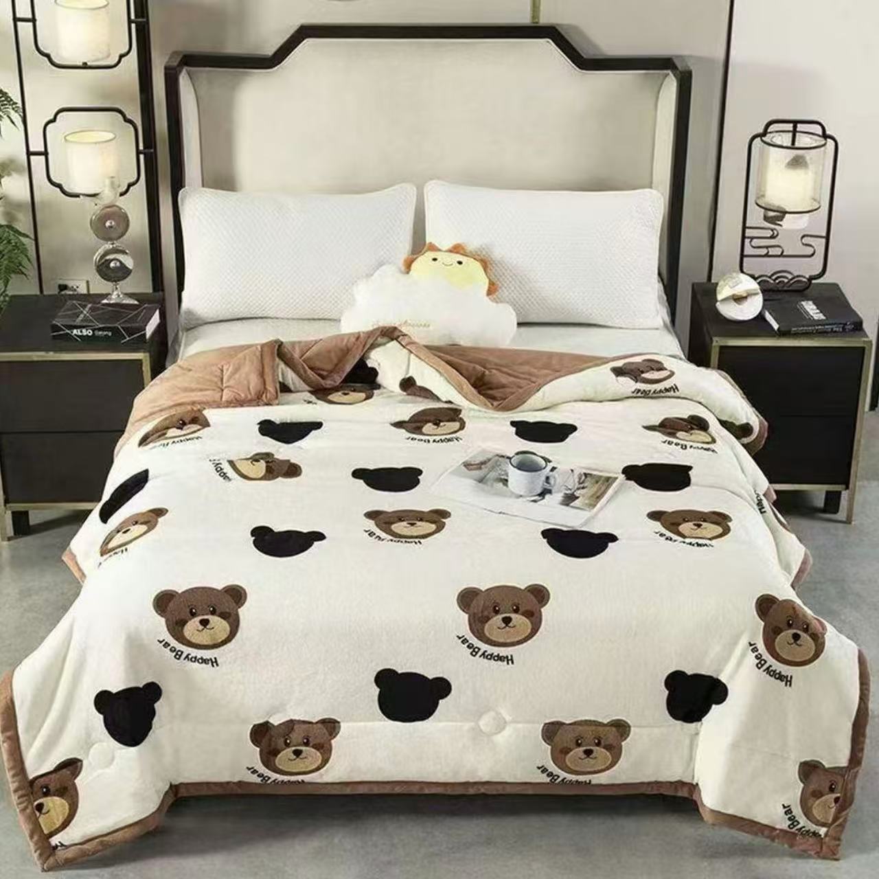 【30天试睡】保暖秋冬季小熊牛奶绒被亲肤柔软盖被亲肤被子可机洗