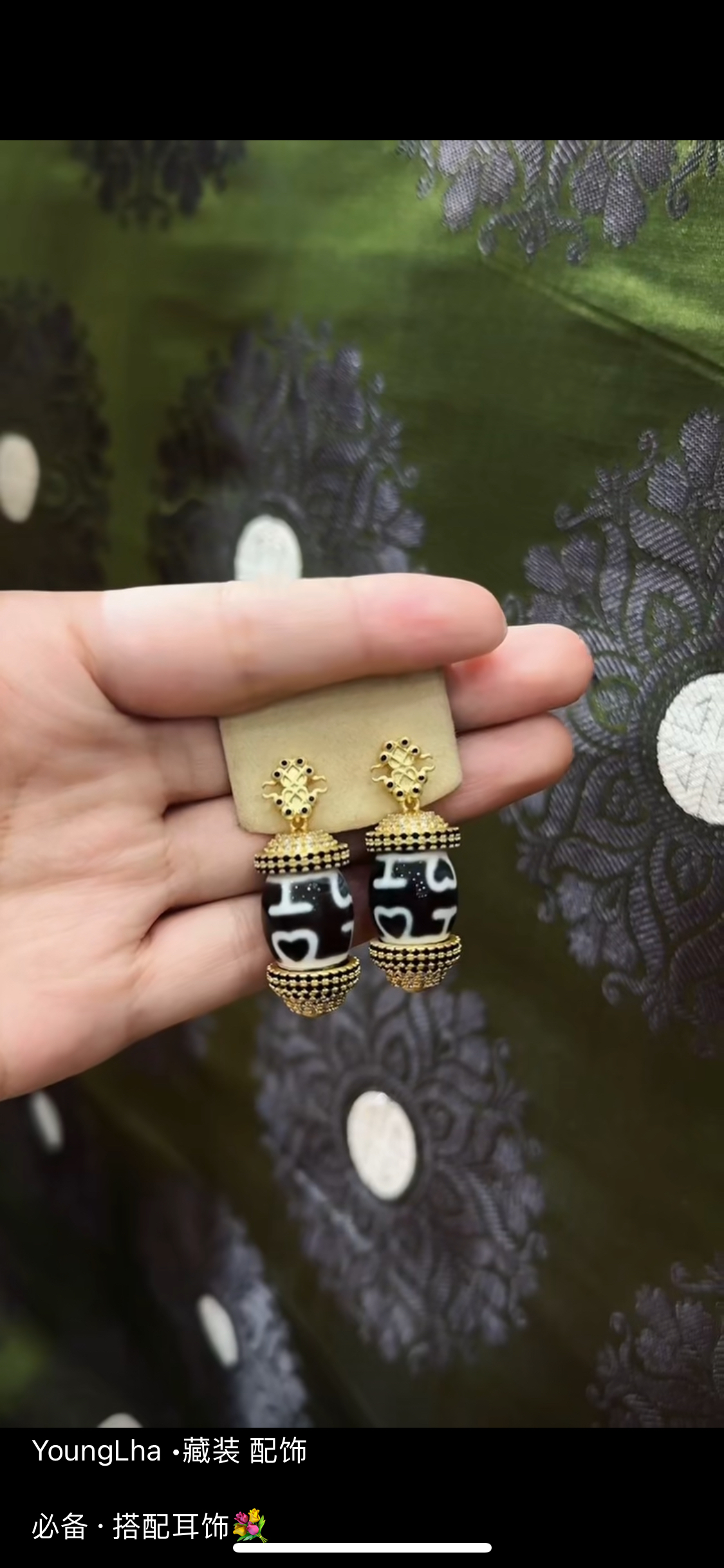 合金耳饰 藏式百搭素款重工复古轻奢精美
