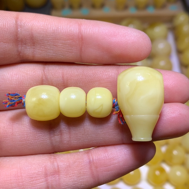 蜜蜡裸石未镶嵌天然俄料白花蜜蜡套装10.5-14.7