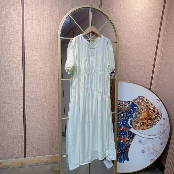 BK734孕妇杏色连衣裙100-140