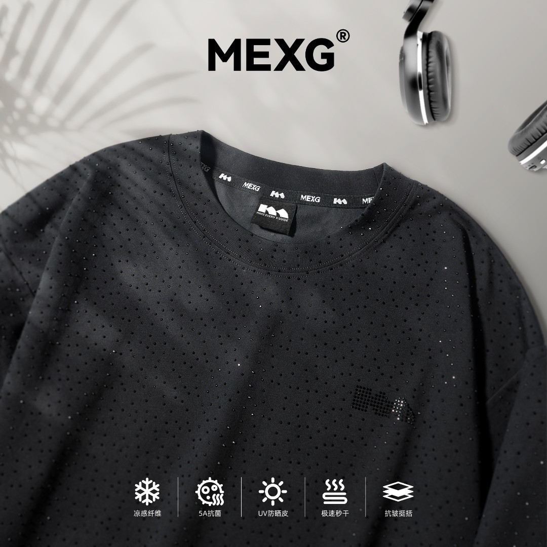 MEXG【黑钻满天星T恤】超重工烫钻！黑色显瘦！男女通穿圆领短袖T200