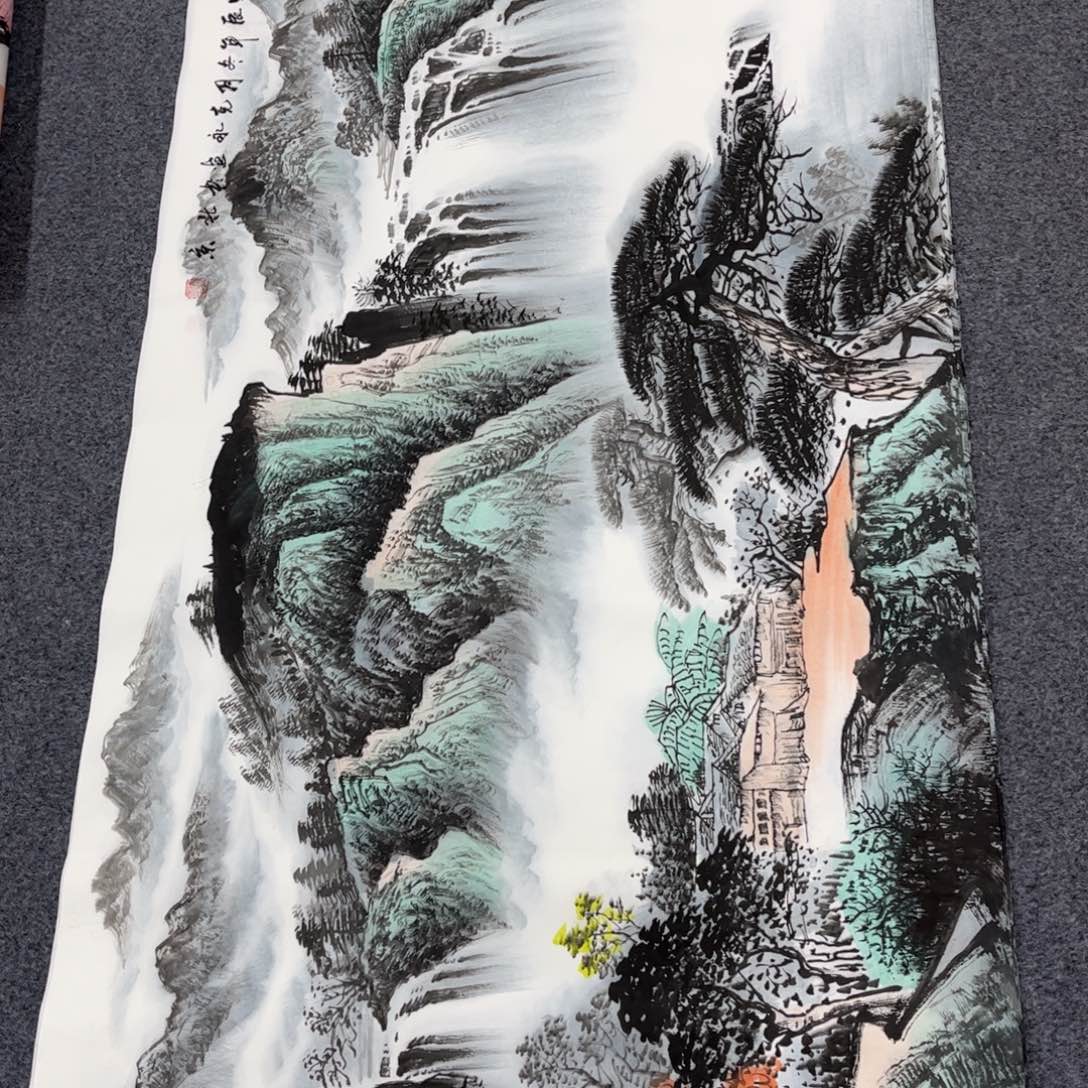 国画手绘山水作品