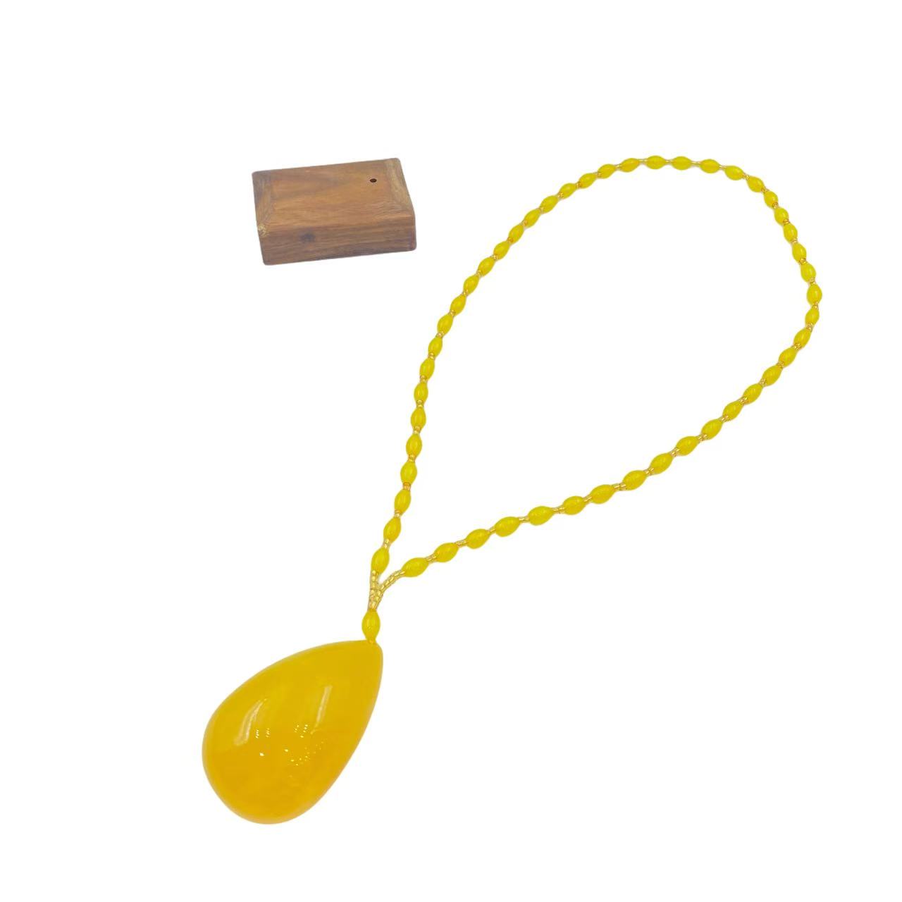 蜜蜡水滴项链X958