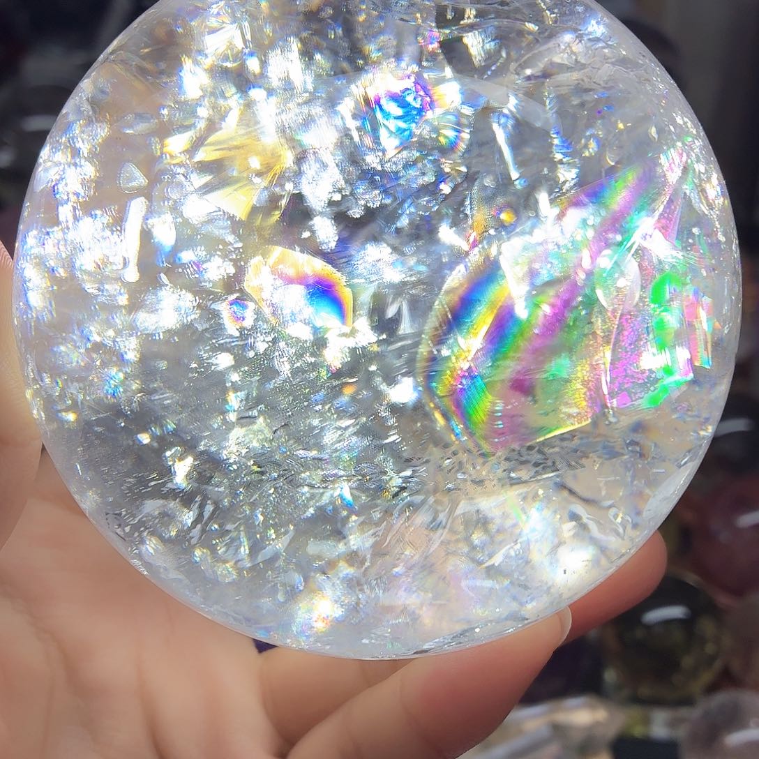 水晶珠宝半成品未镶嵌白水晶93爆彩花瓣彩