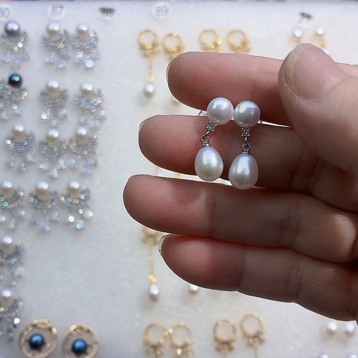 淼***）耳饰合金淡水珍珠