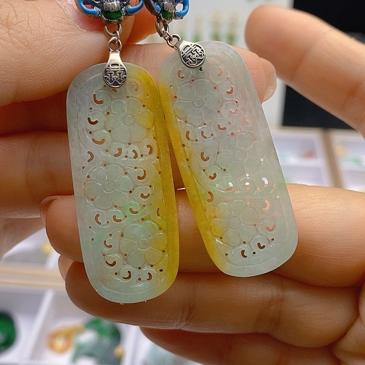翡翠未镶嵌耳饰翡翠