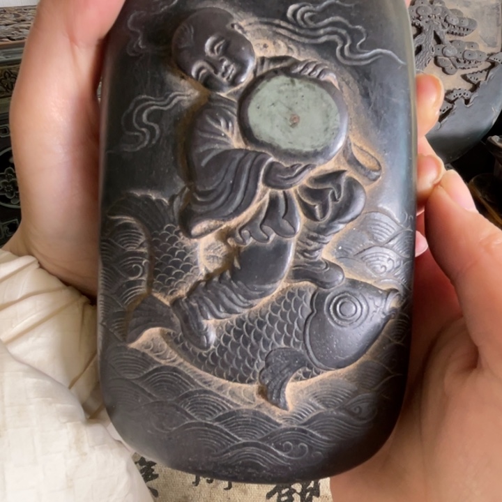 冬***来砚台好看端砚盖砚