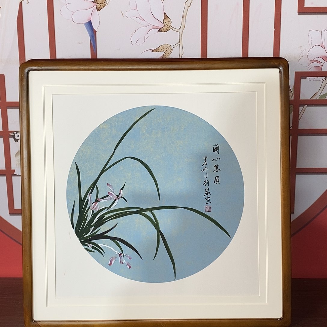 国画带框尺寸63✖️63手绘包邮