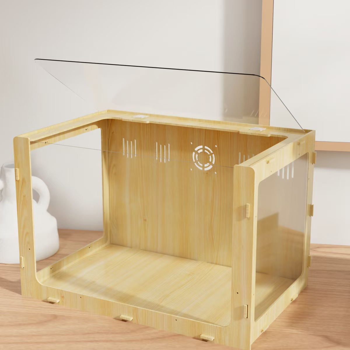 仓鼠笼子大号豪华别墅木质透明亚力克造景观赏箱金丝熊小宠饲养箱