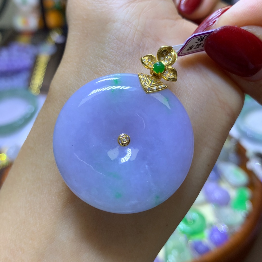 【闪购商品】翡翠颈饰18K金镶嵌翡翠