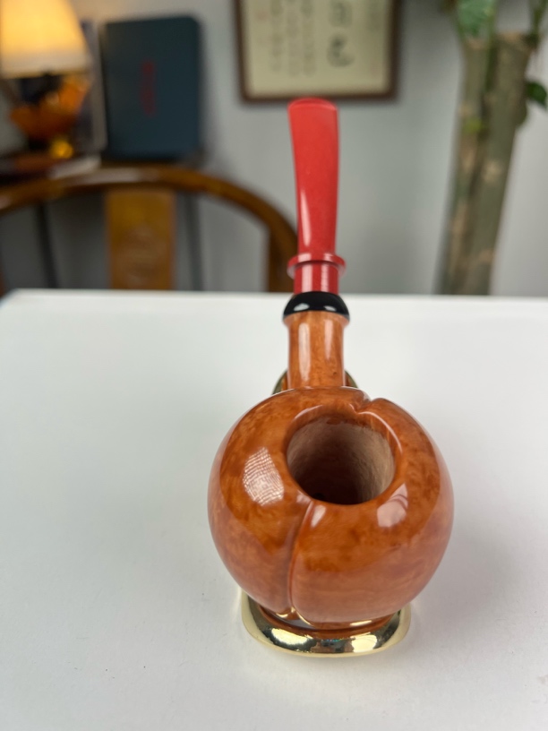 臀型烟斗 石楠木手工光面配纯色砍嘴手工烟斗