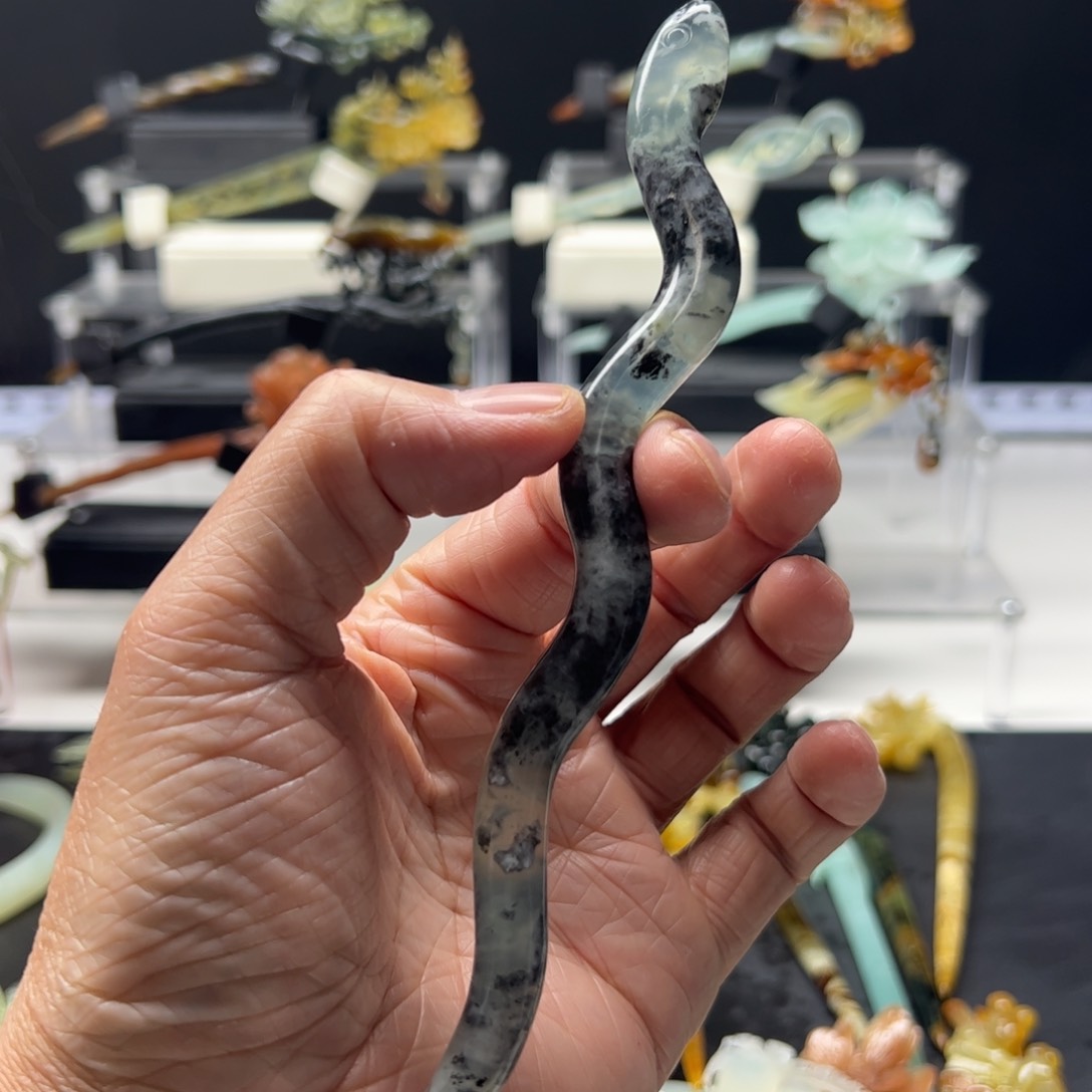 岫玉福利发簪未镶嵌