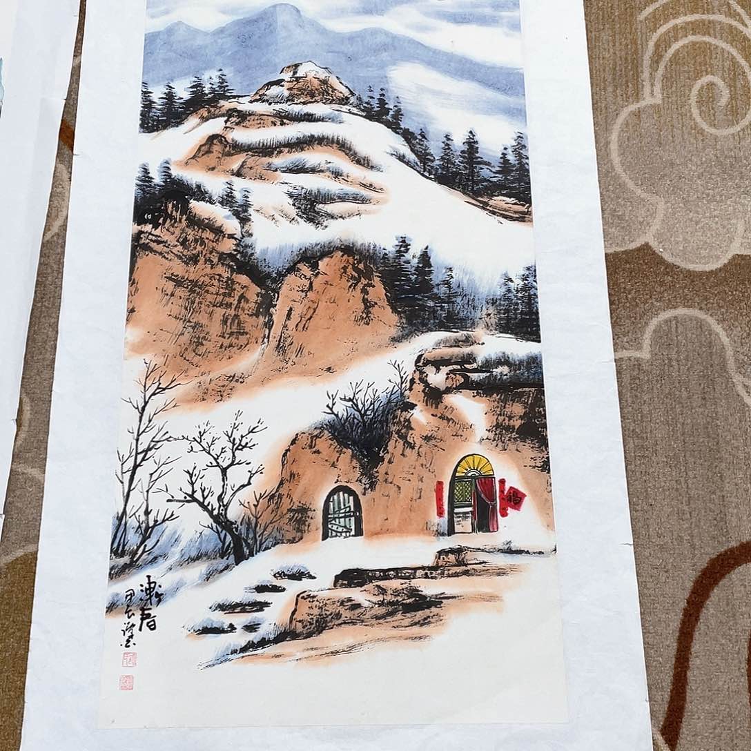 国画东**雨绘画作者谭白拖低