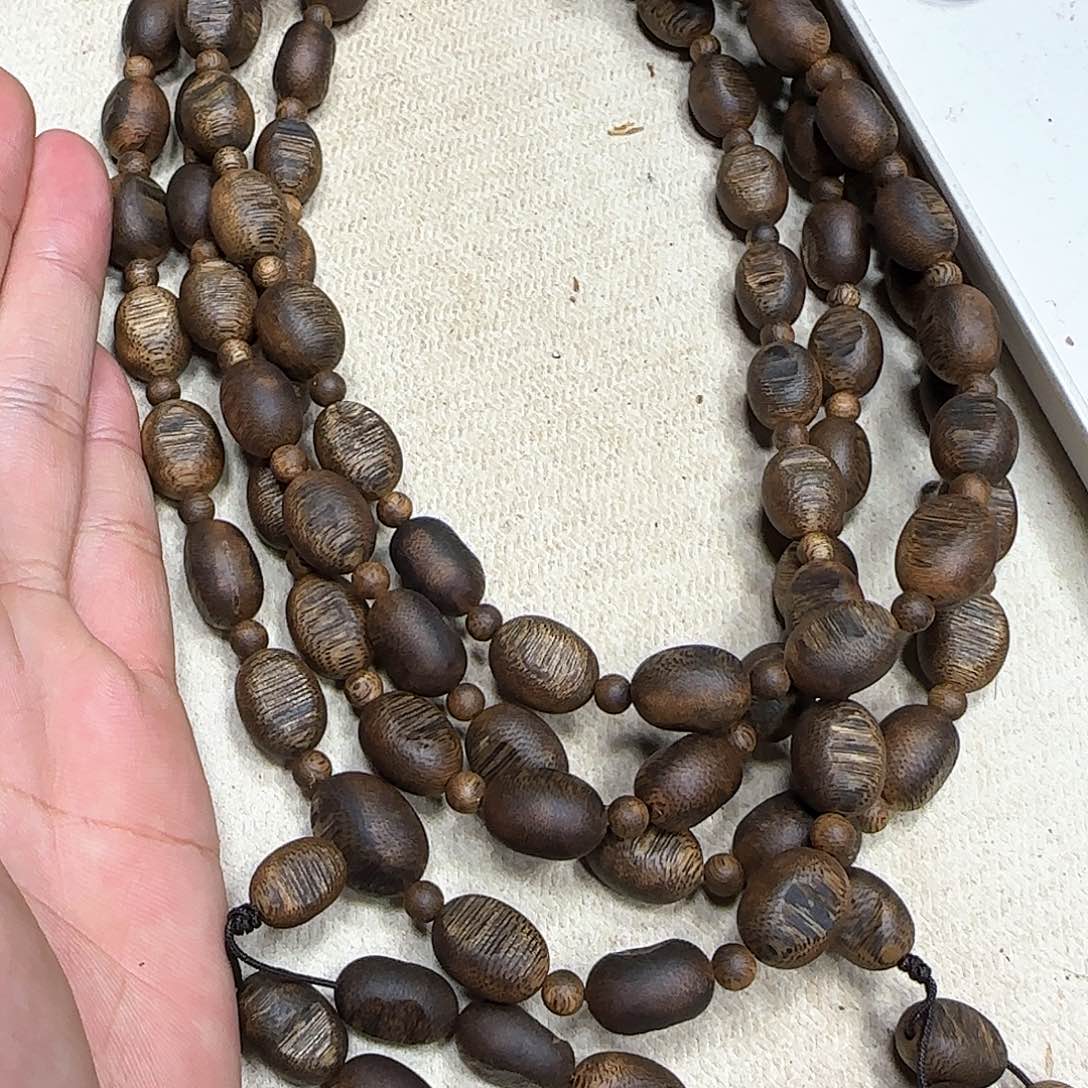 沉香木手串奇楠沉香留疤长串隔珠42g+多样性发一条