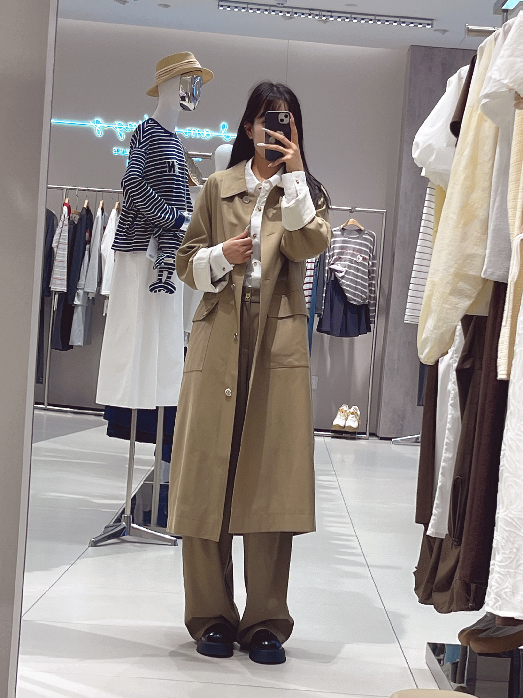 章那汀/51518长款卡其风衣外套