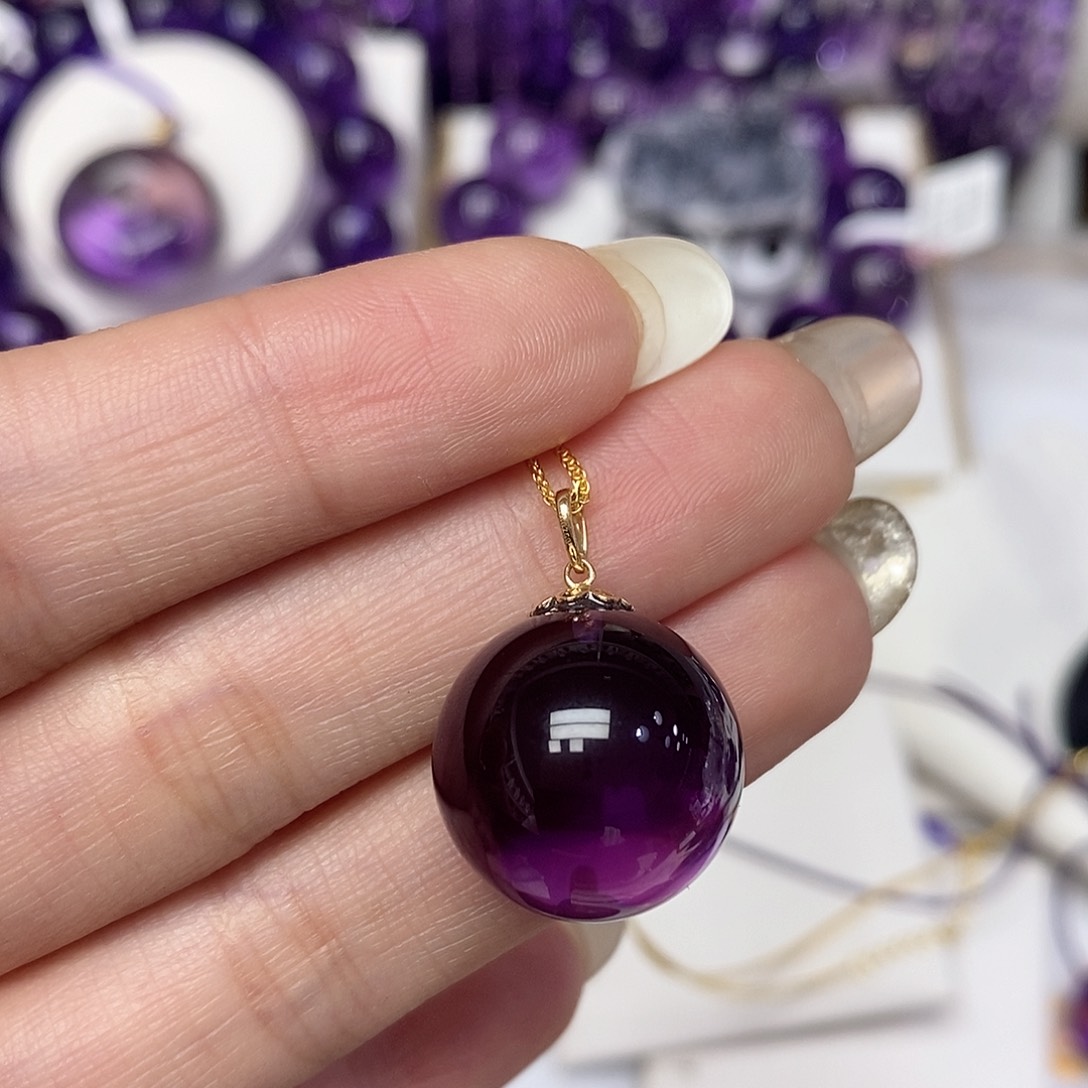 18K金镶嵌吊坠(赠链)紫晶17m