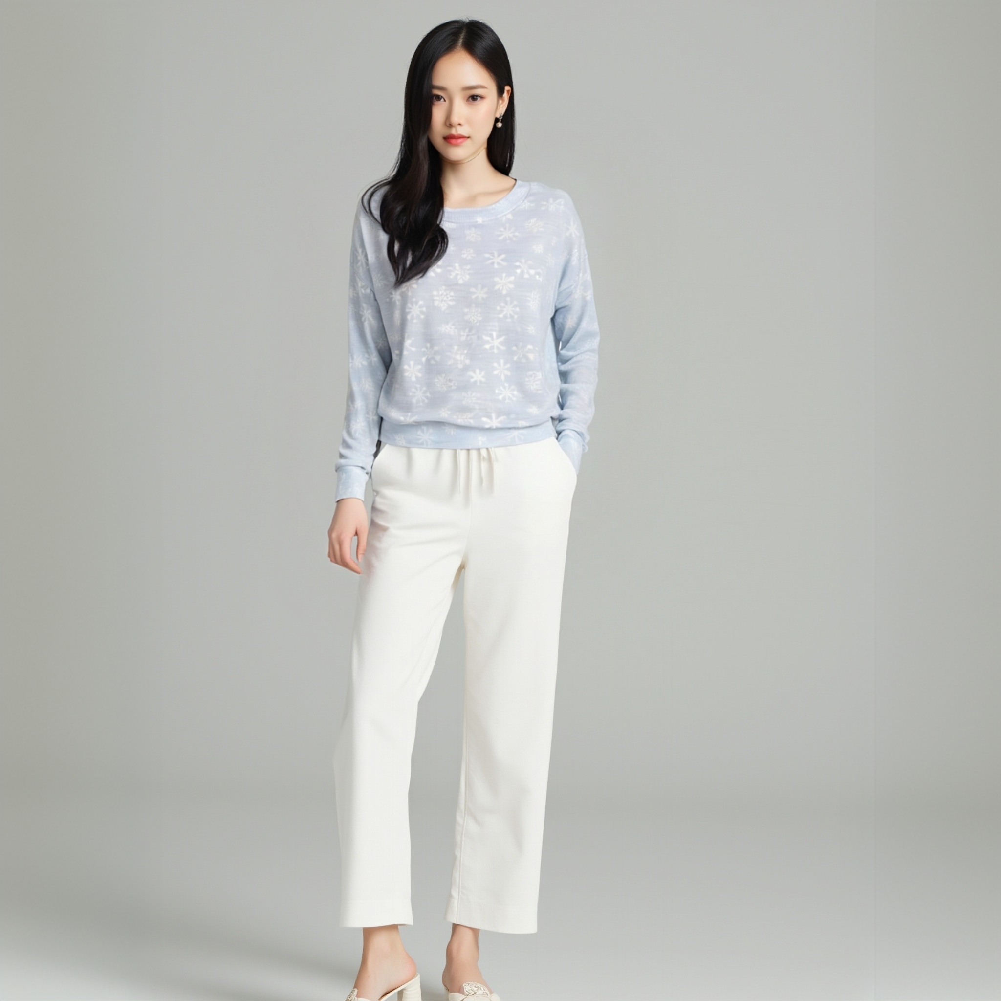 8A22套头长袖时尚T恤001(颜色花型领型随机发)