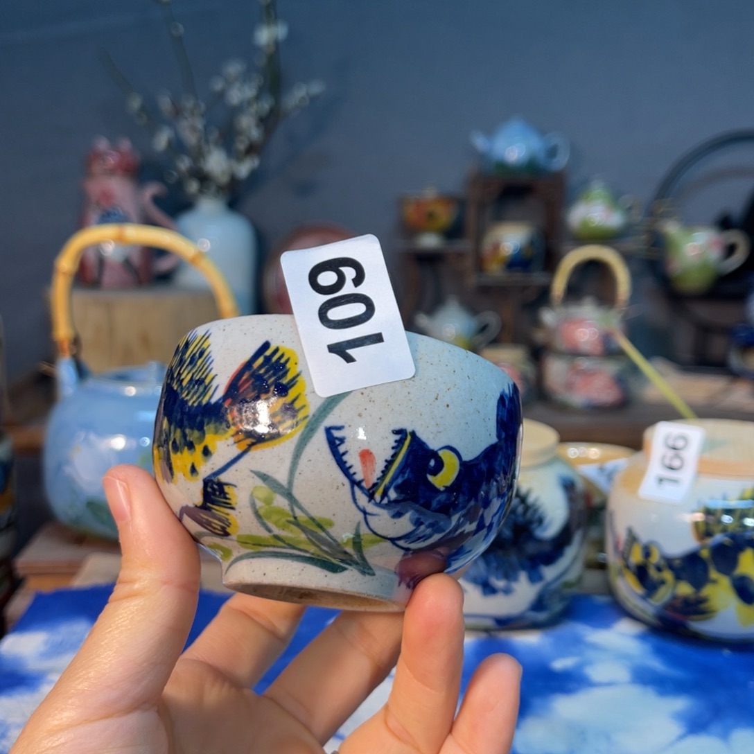 杯素浅陶瓷手工手绘