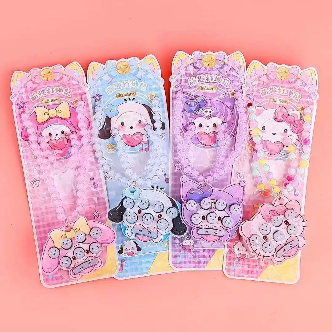 卡通迷你成品串珠打地鼠儿童项链套装挂件