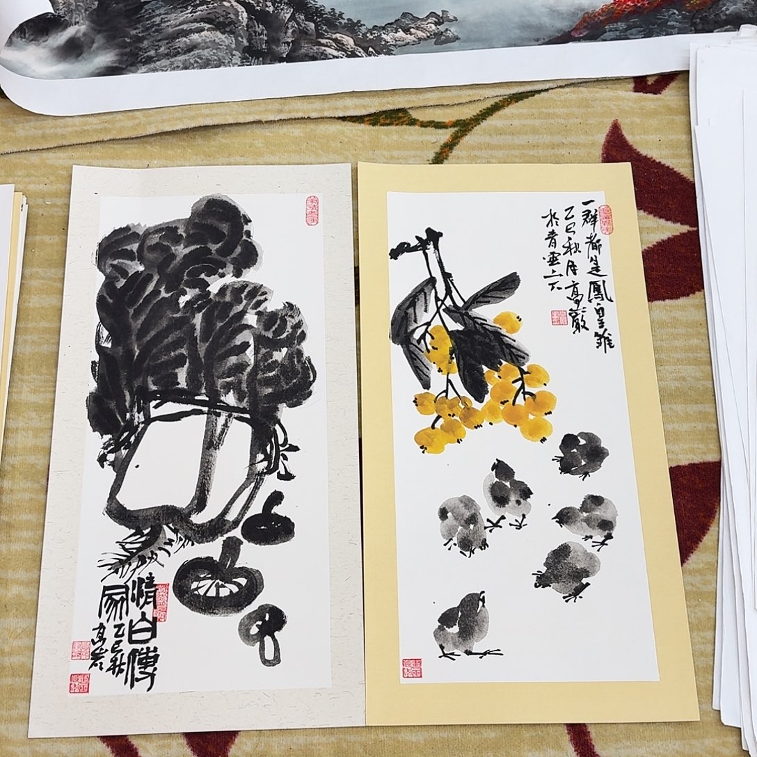 国画两张66.33手绘作品