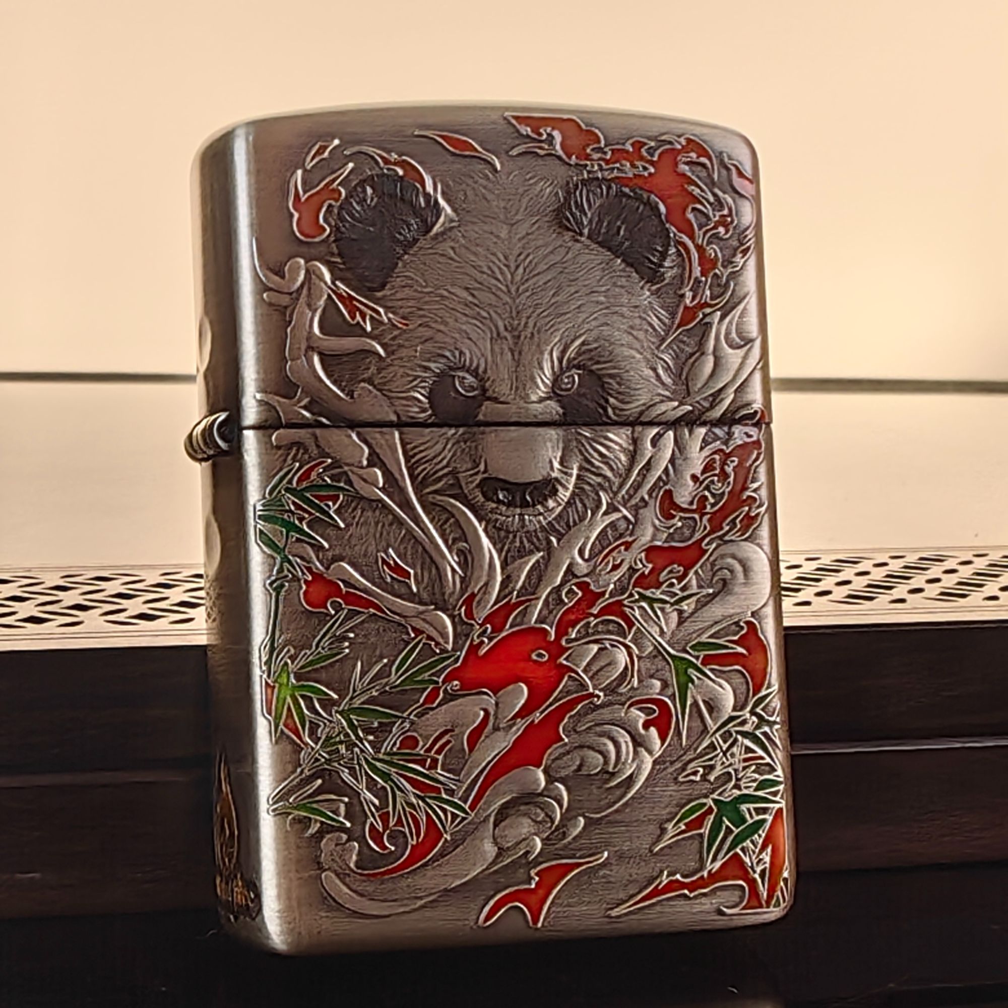 zippo打火机 DB 26银盔甲熊猫 DY8718FD*690dabai