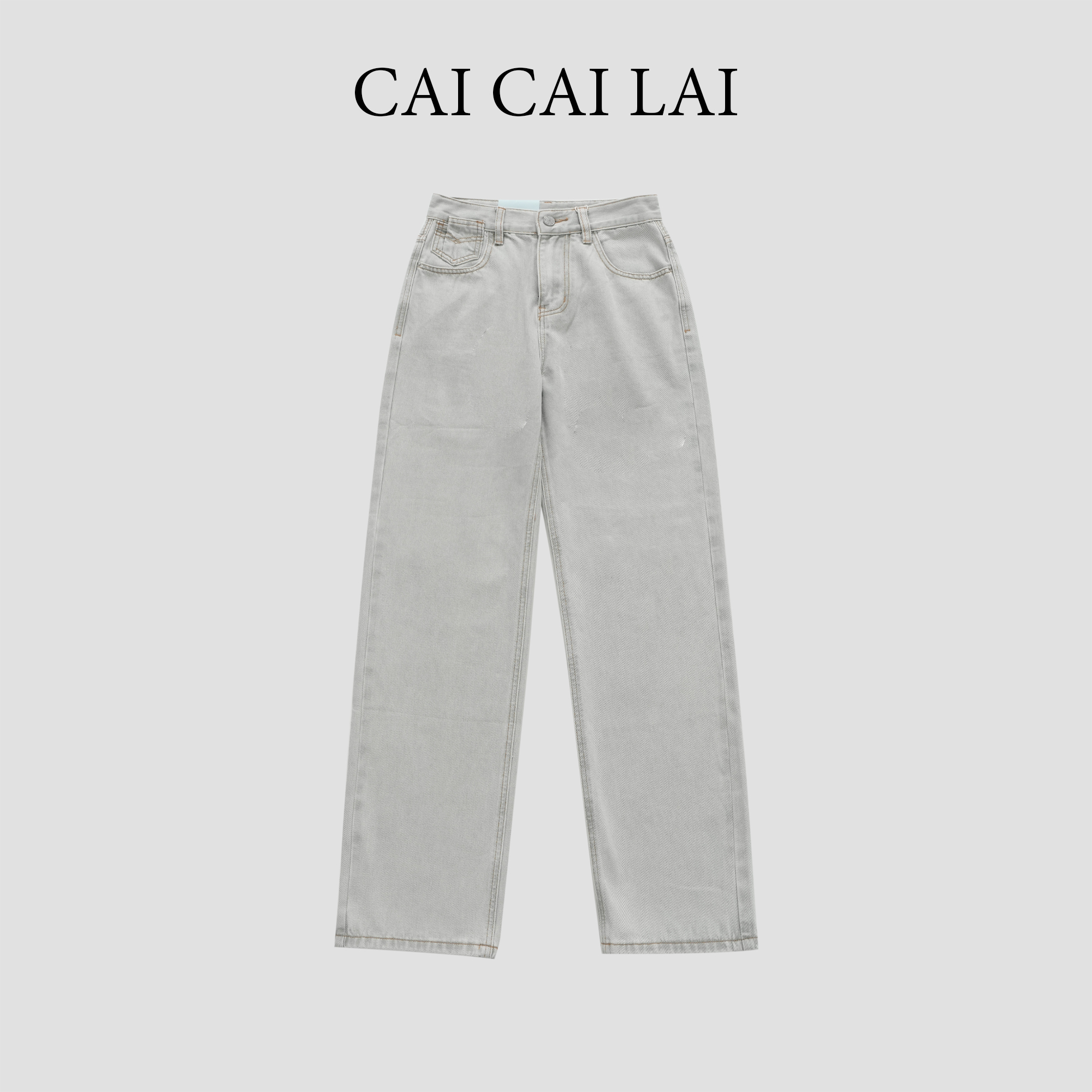 【熙雅】高腰时尚显瘦牛仔裤百搭春夏直筒休闲裤5XY2972         