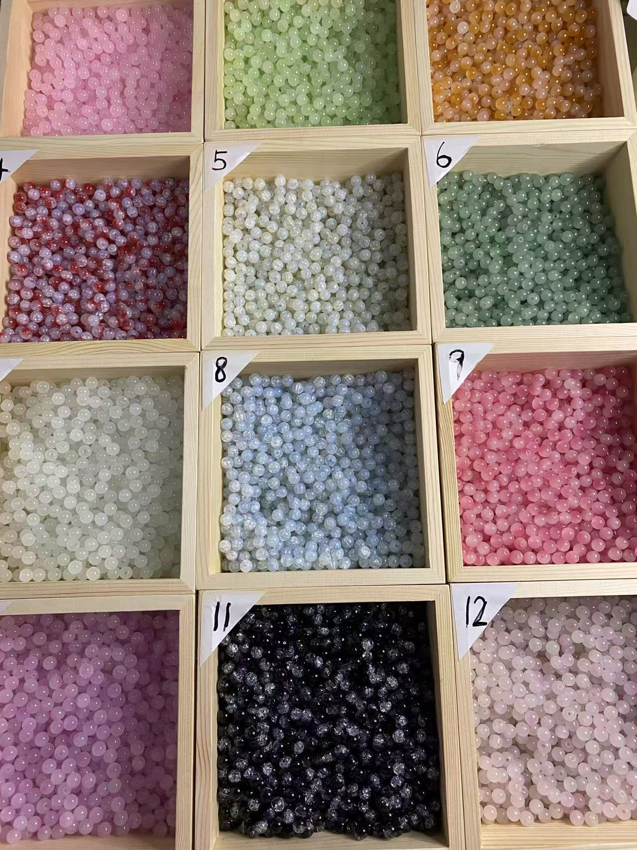 渐变琉璃珠8mm散珠串珠手绳diy