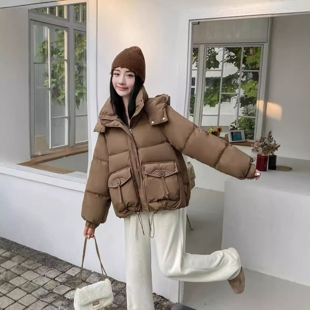羽绒服女短款2025新款白鸭绒韩版宽松面包服加厚修身显瘦保暖外套
