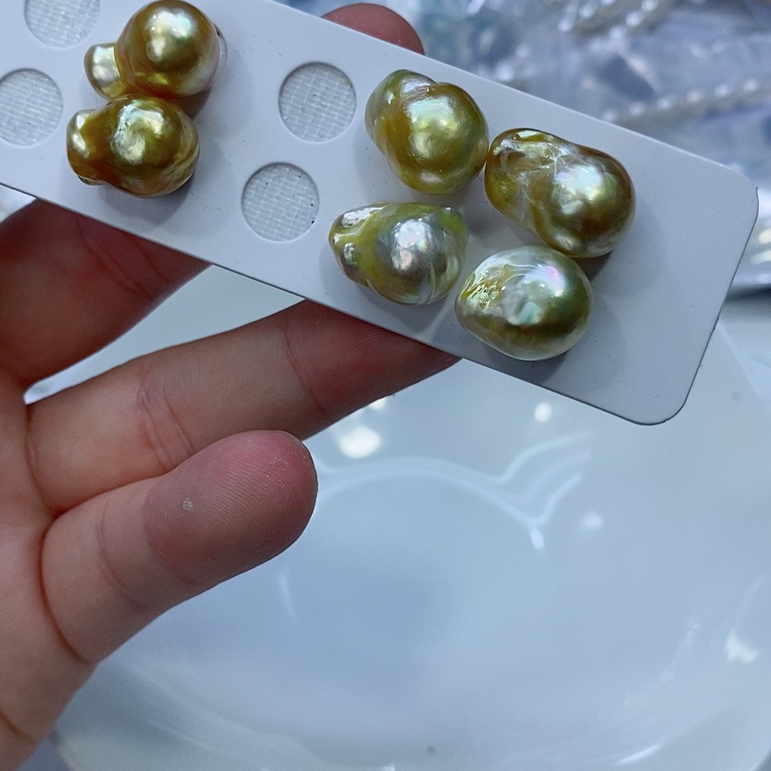 海水珍珠耳饰18K金镶嵌多样性发1