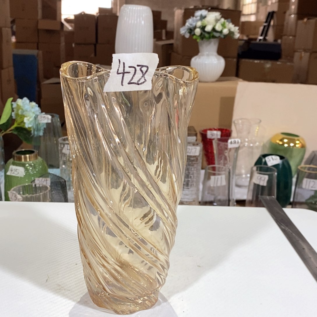 玻璃428高24口12水晶玻璃花瓶嘎嘎好看玻璃花瓶