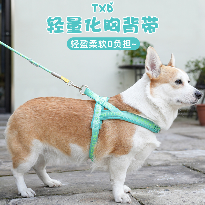 288马鞍型胸背带狗绳多功能可调节耐用适合中小型犬遛狗使用