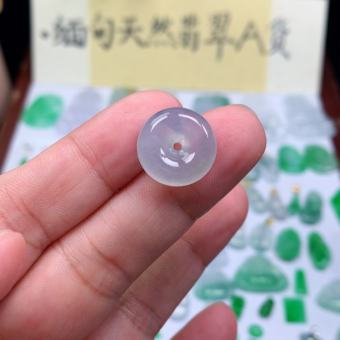 翡翠裸石缅甸天然A货翡翠冰种平安扣