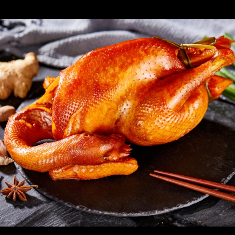 老式烧鸡一只，熏鸡