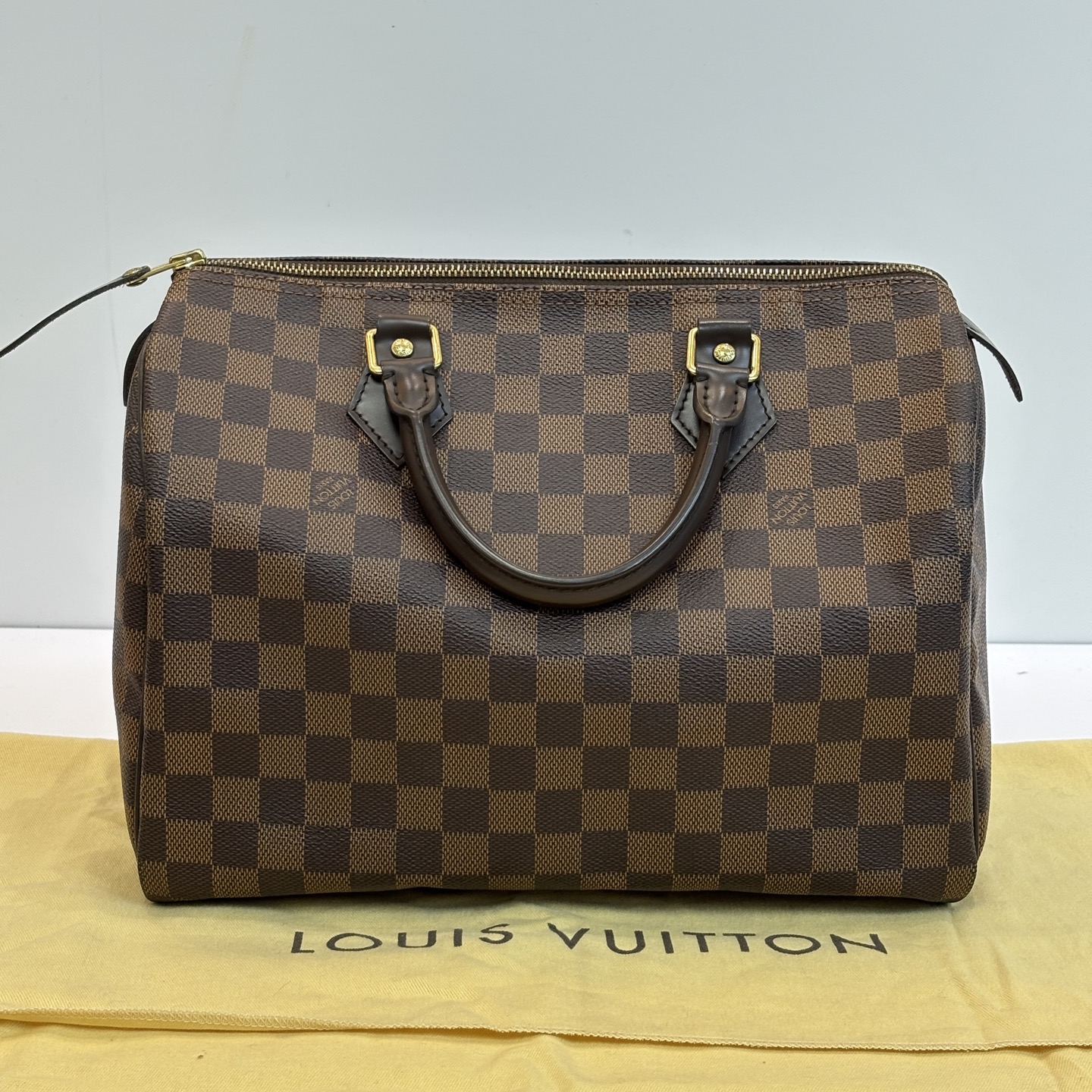 95新 LV 路易威登棋盘格 Speedy30手提包 01833