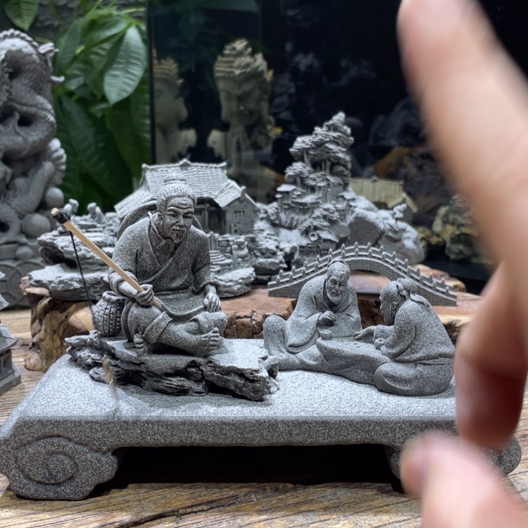 石材钓鱼一个下棋