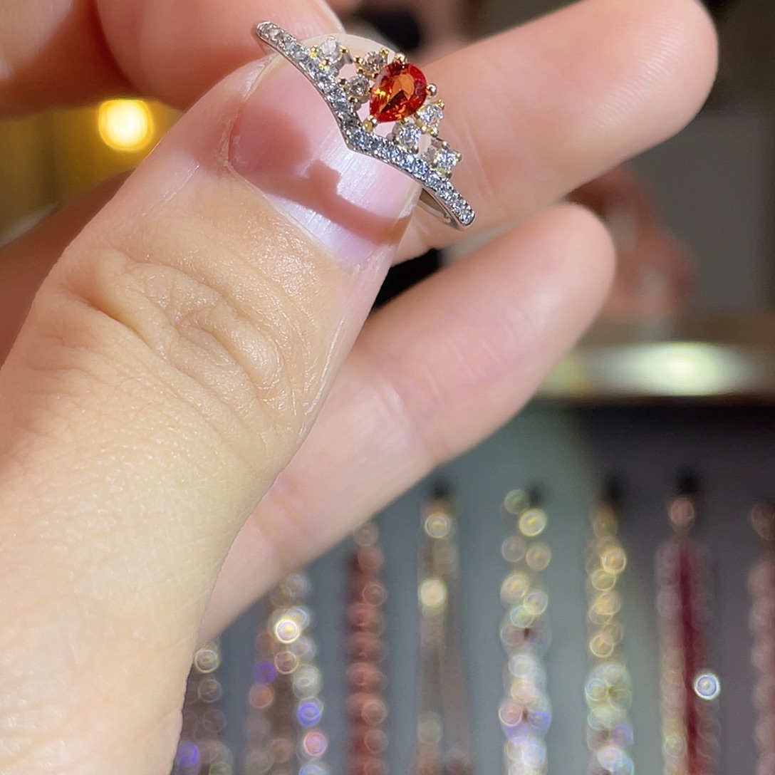 蓝宝石戒指银S925镶嵌