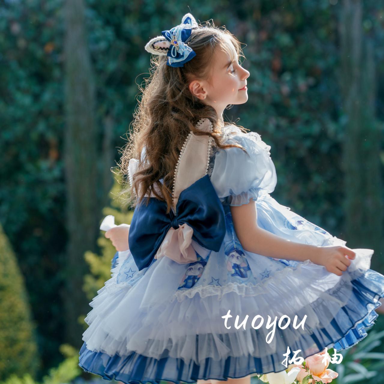 兔子警官女童洛丽塔公主裙夏装短袖朱迪连衣裙高端重工气质礼服裙