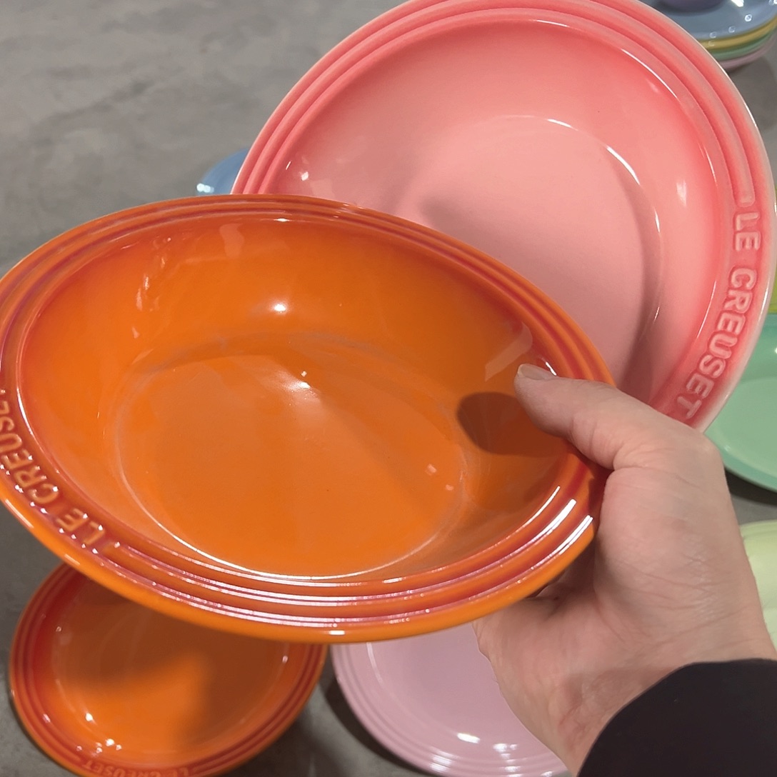 陶瓷 微 大餐前 橙色 深粉色